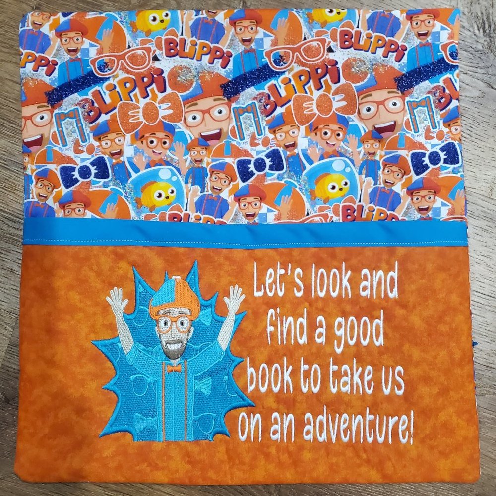 Blippi Orange Pocket Reading Book Pocket Pillow 16"x16"